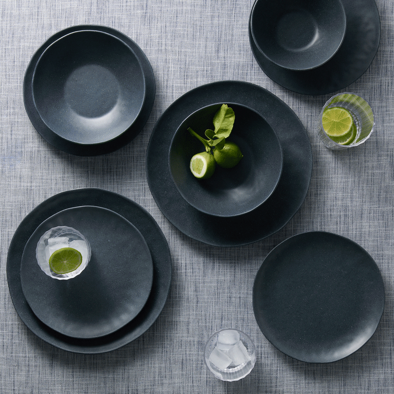 Escape Melamine Dinner Set 12pc Black Kitchen Warehouse™